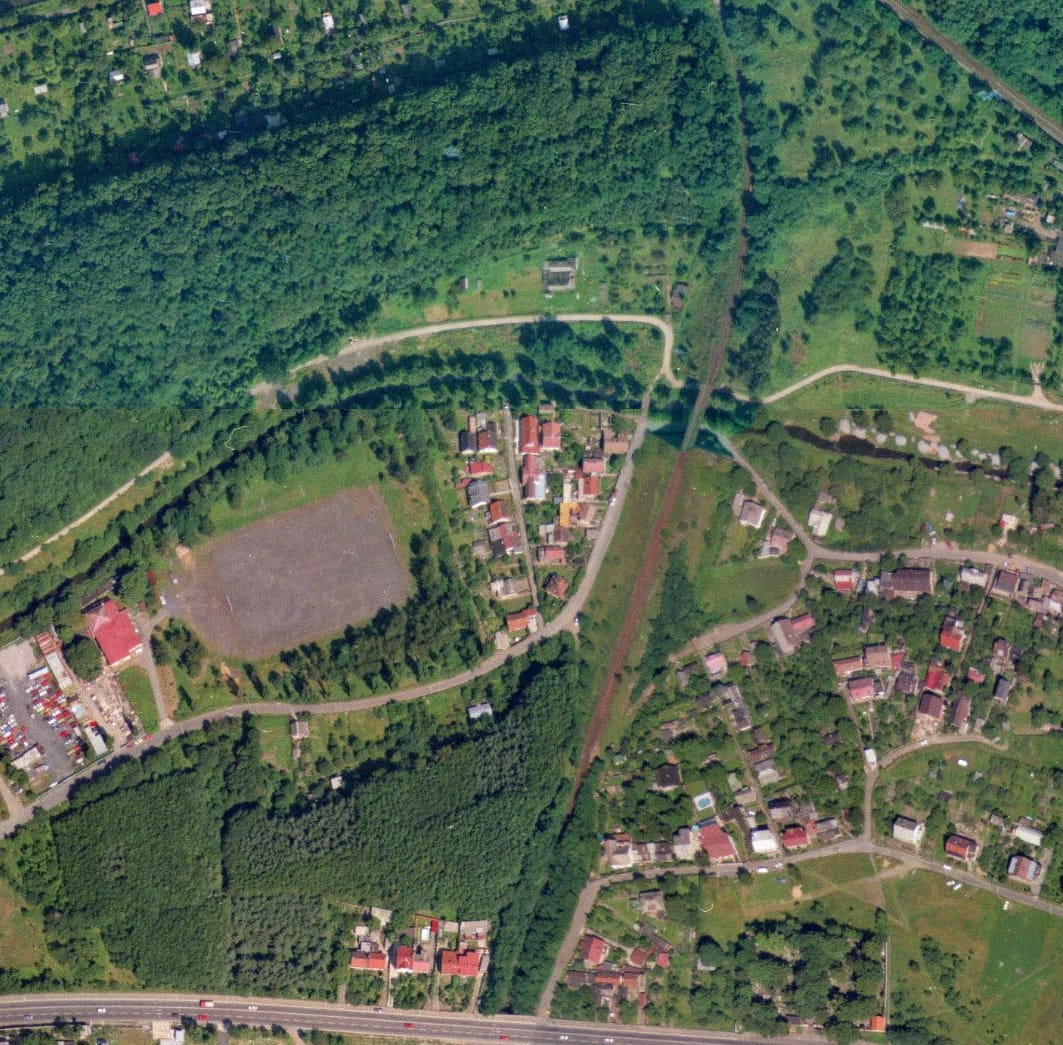 nouzova-kolonie-pred-mostem-letecky-snimek-1996