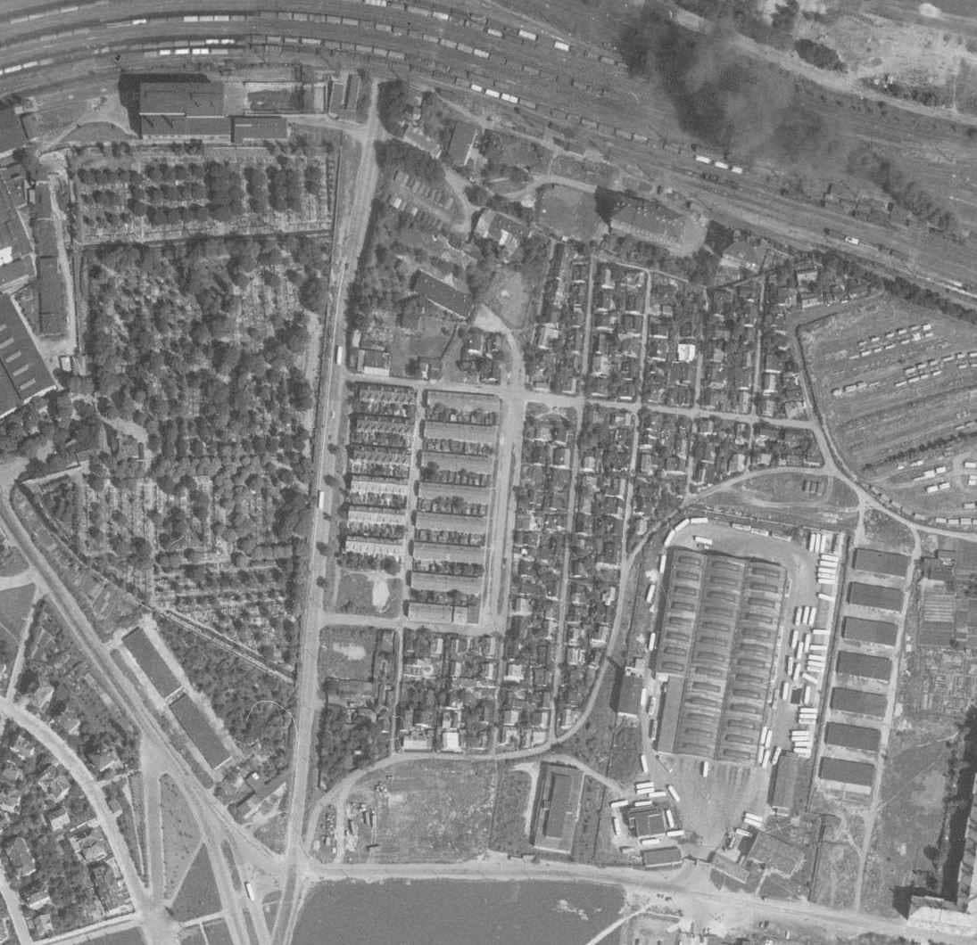 nouzova-kolonie-pod-bohdalcem-letecky-snimek-1966