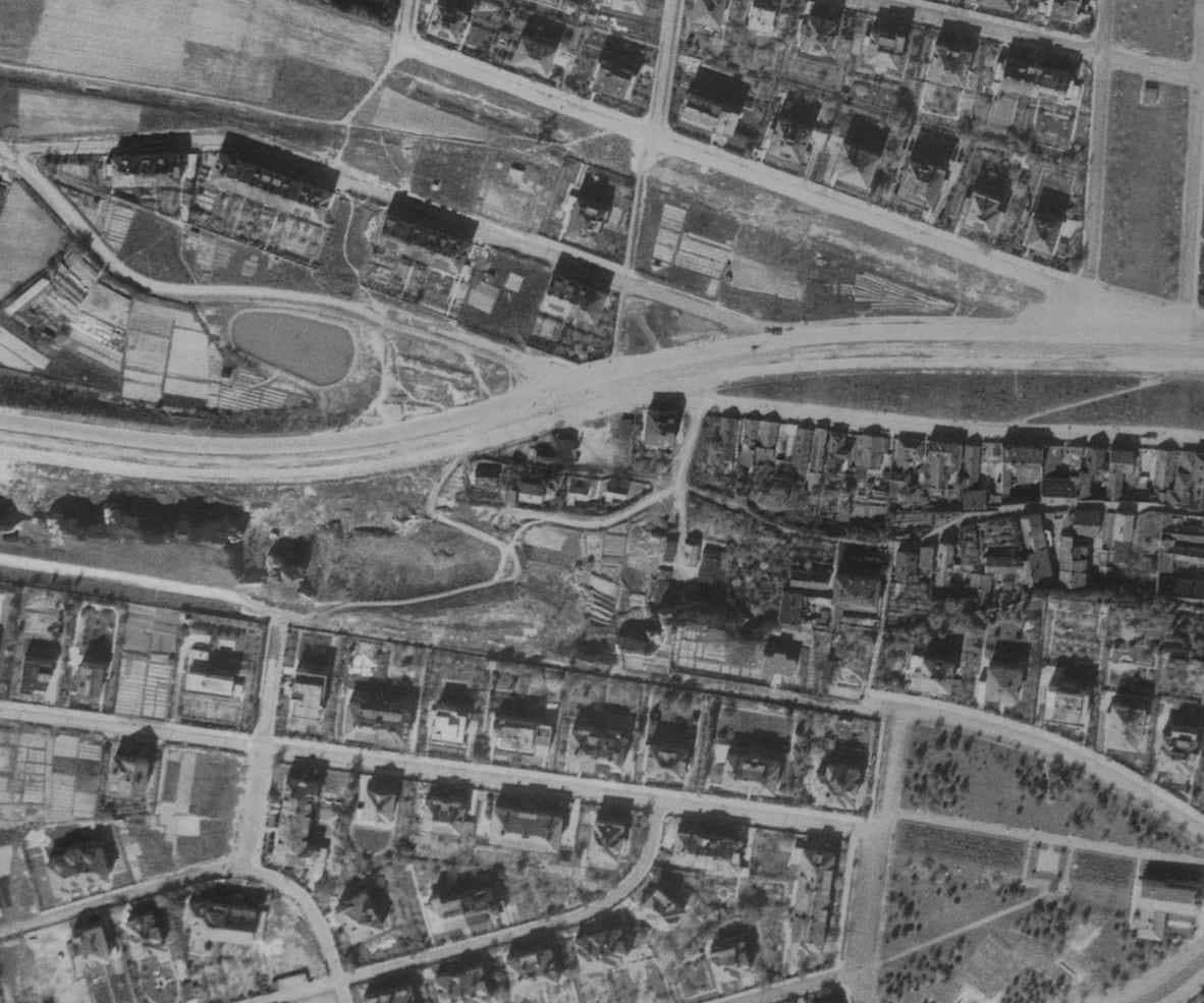 nouzova-kolonie-piskovna-stresovice-letecky-snimek-1945