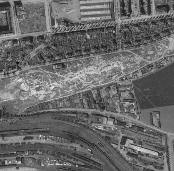 nouzova-kolonie-zidovske-pece-m-letecky-snimek-1945