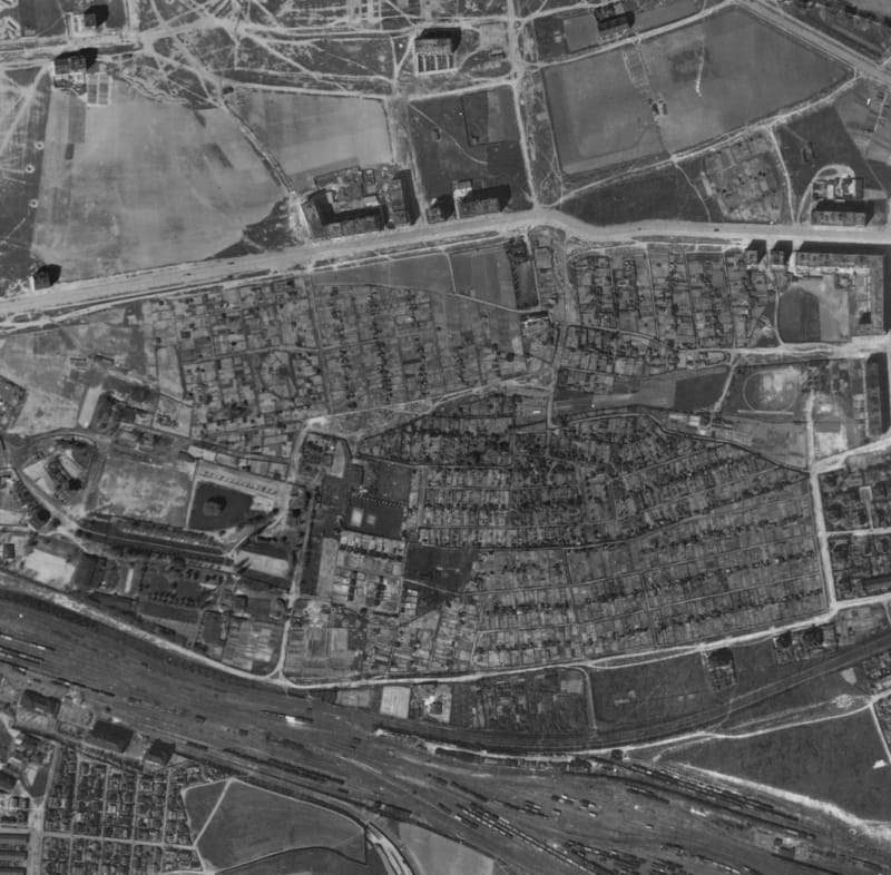 nouzova-kolonie-zahradky-letecky-snimek-1945