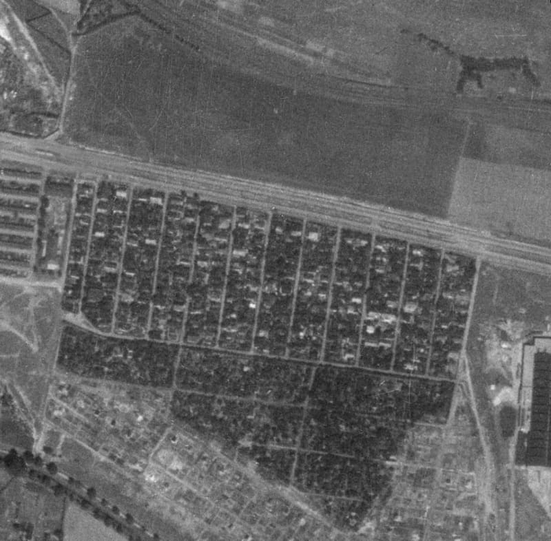 nouzova-kolonie-cina-letecky-snimek-1953
